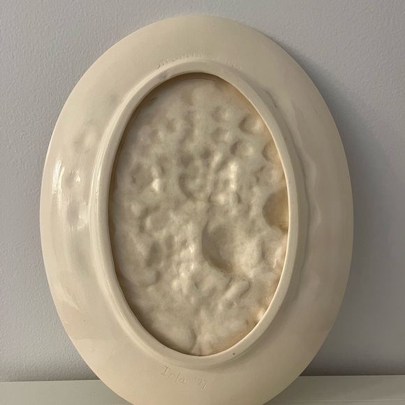 Vintage Atlantic Mold Floral 3D Wall Art Plaque Ceramic Pottery Creamy White - Picture 4 of 15